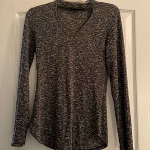 Long sleeve shirt with keyhole neckline